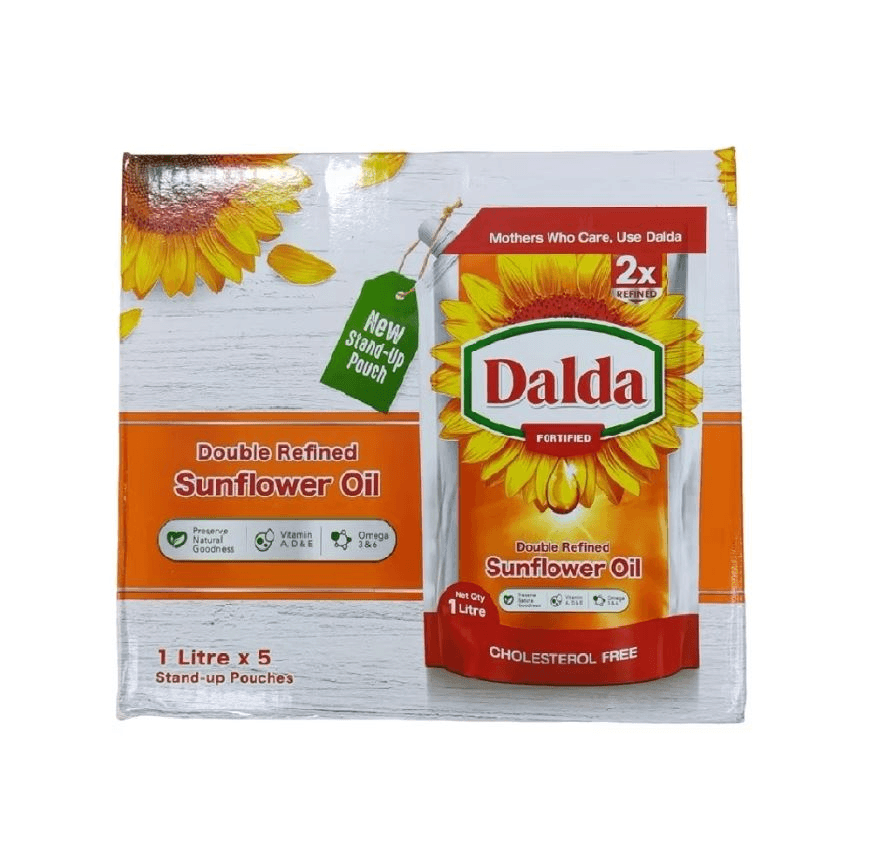 DALDA SUNFLOWER OIL STAND UP POUCH 1L x5