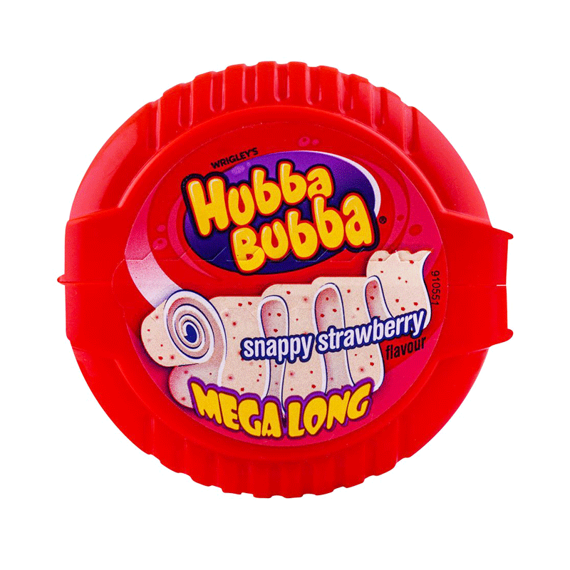 WRIGLEY'S HUBBA BUBBA GUM STRAWBERRY MEGA LONG 56GM