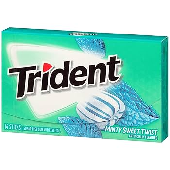 TRIDENT CHEWING GUM SUGUR FREE MINTY SWEET TWIST 14's