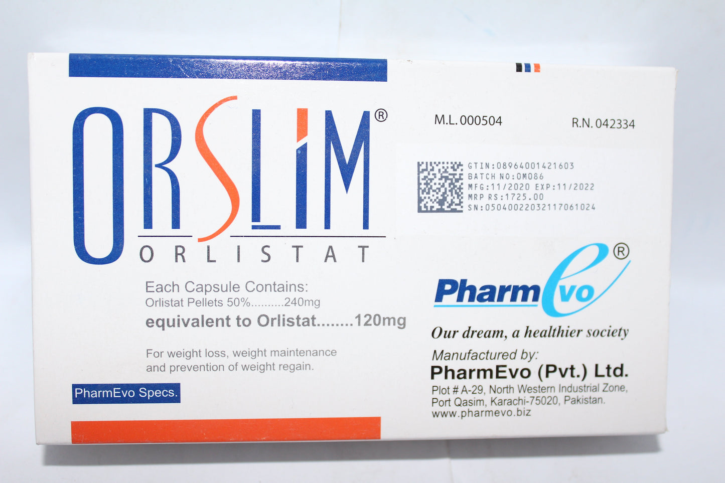 ORSLIM CAPSULE 120 MG 3X10S