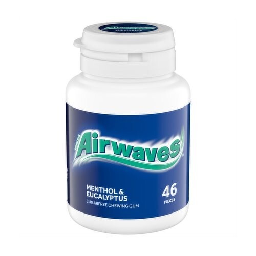 AIRWAVES MENTHOL & EUCALYPTUS CHEWING GUM SUGUR FREE 6 x 46Pcs