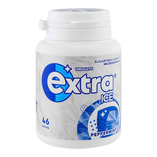 WRIGLEY'S EXTRA ICE PEPERMINT GUM SUGUR FREE BOTTLE 46Pcs