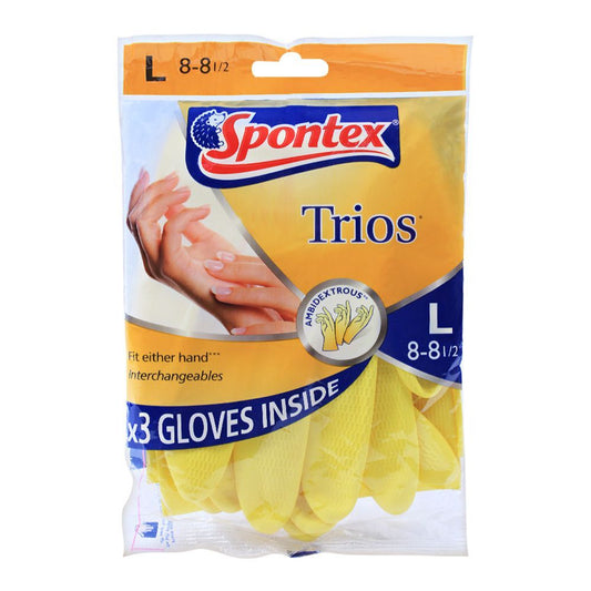 SPONTEX TRIOS HAND GLOVES LARGE
