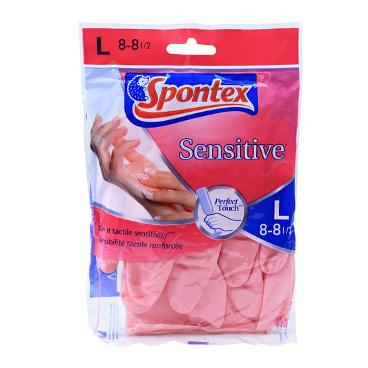SPONTEX SENSITIVE HAND GLOVES  LARGE