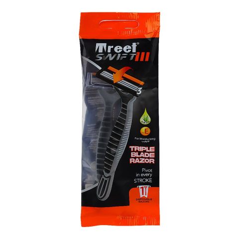 TREET SWIFT III TRIPLE BLADE DISPOSABLE RAZORS POUCH, 5-Pack