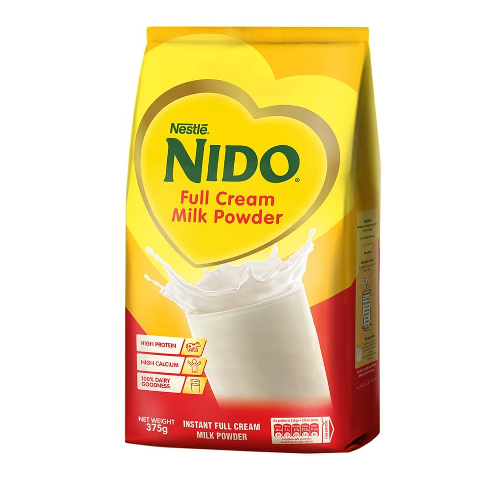 NESTLE NIDO INSTANT FULL CREAM MILK POWDER  POUCH 375g