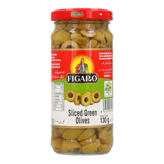 FIGARO SLICED GREEN OLIVES 130G