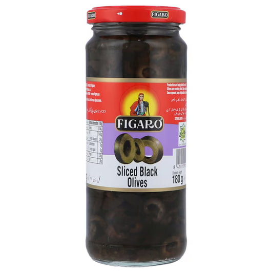 FIGARO OLIVES SLICED 180G BLACK OLIVES