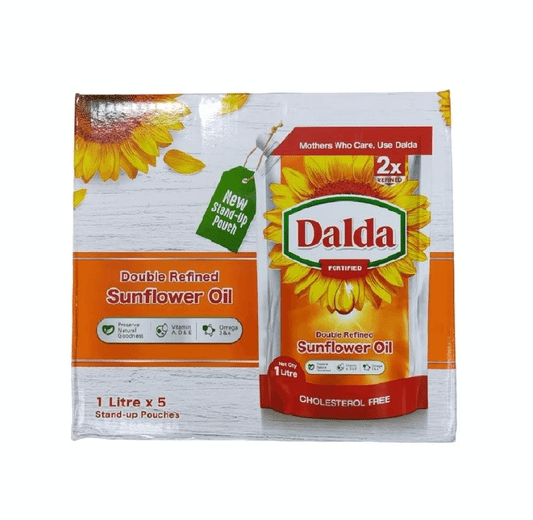 DALDA SUNFLOWER OIL STAND UP POUCH 1L x5