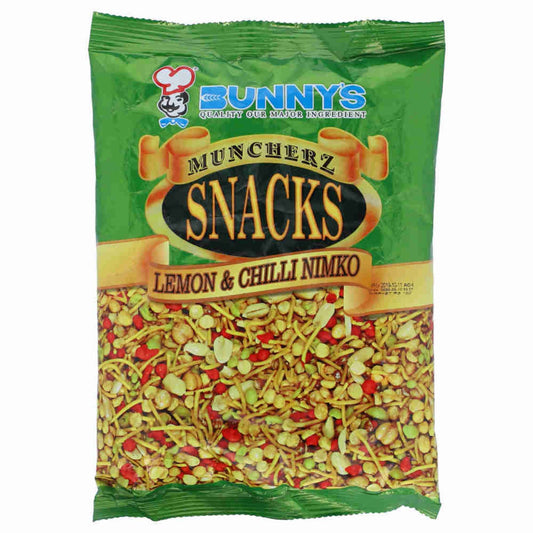 BUNNY'S MUNCHERZ SNACKS LEMON & CHILLI NIMKO 180G