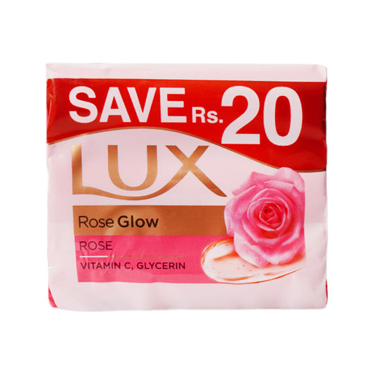 LUX SOAP ROSE GLOW TRIO PACK SAVE RS.20 3X128 GM