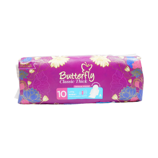 BUTTERFLY SANITARY NAPKINS THICK LARGE 10 PCS