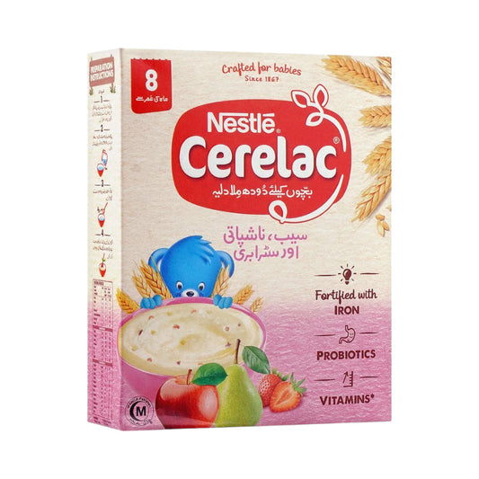 NESTLE CERELAC APPLE PEAR & STRAWBERRY 175GM FROM 8 MONTHS