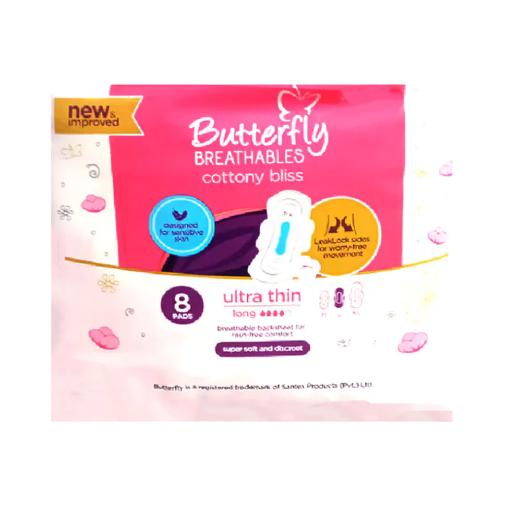 BUTTERFLY SANITARY NAPKINS ULTRA THIN LARGE 8 PCS