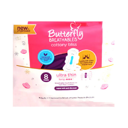 BUTTERFLY SANITARY NAPKINS ULTRA THIN LARGE 8 PCS