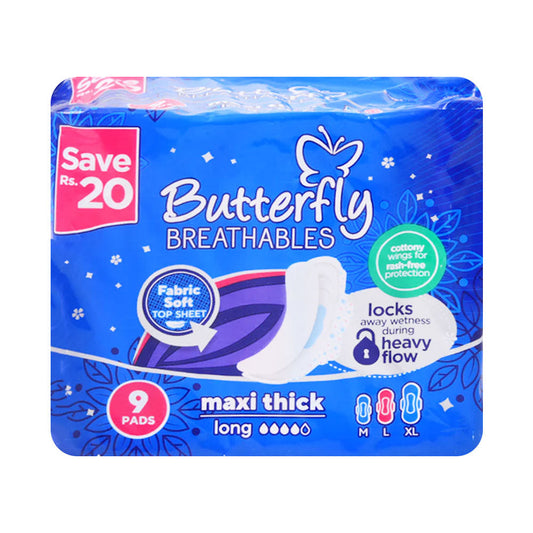 BUTTERFLY BREATHABLES MAXI THICK LONG 9 PCS