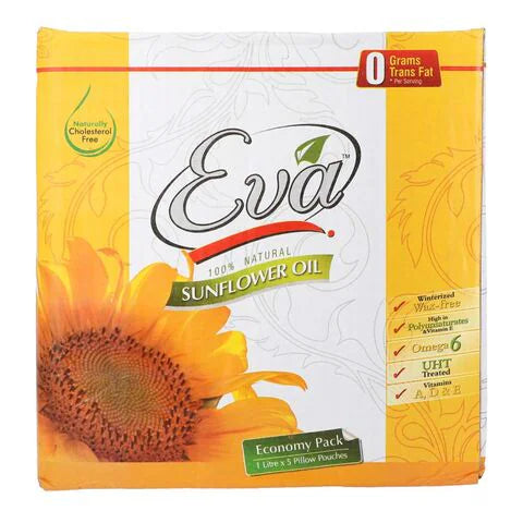 EVA - SUNFLOWER COOKING OIL- 5 LTR POUCH 1*5