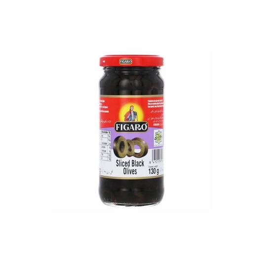FIGARO SLICED BLACK OLIVES 130G