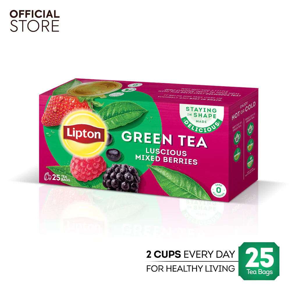 LIPTON GREEN TEA LUSCIOUS MIXED BERRIES 25BAGS