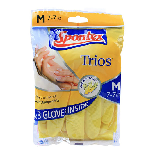 SPONTEX TRIOS HAND GLOVES MEDIUM