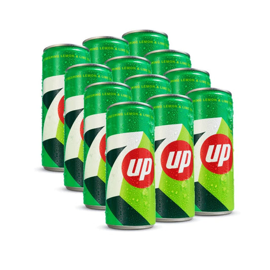 7UP LEMON SLIM CAN 250ML-CARTON 1X12