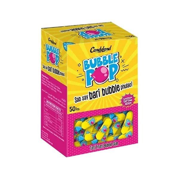 CANDYLAND BUBBLE POP TUTTI FRUTTI GUM 50Pcs BOX
