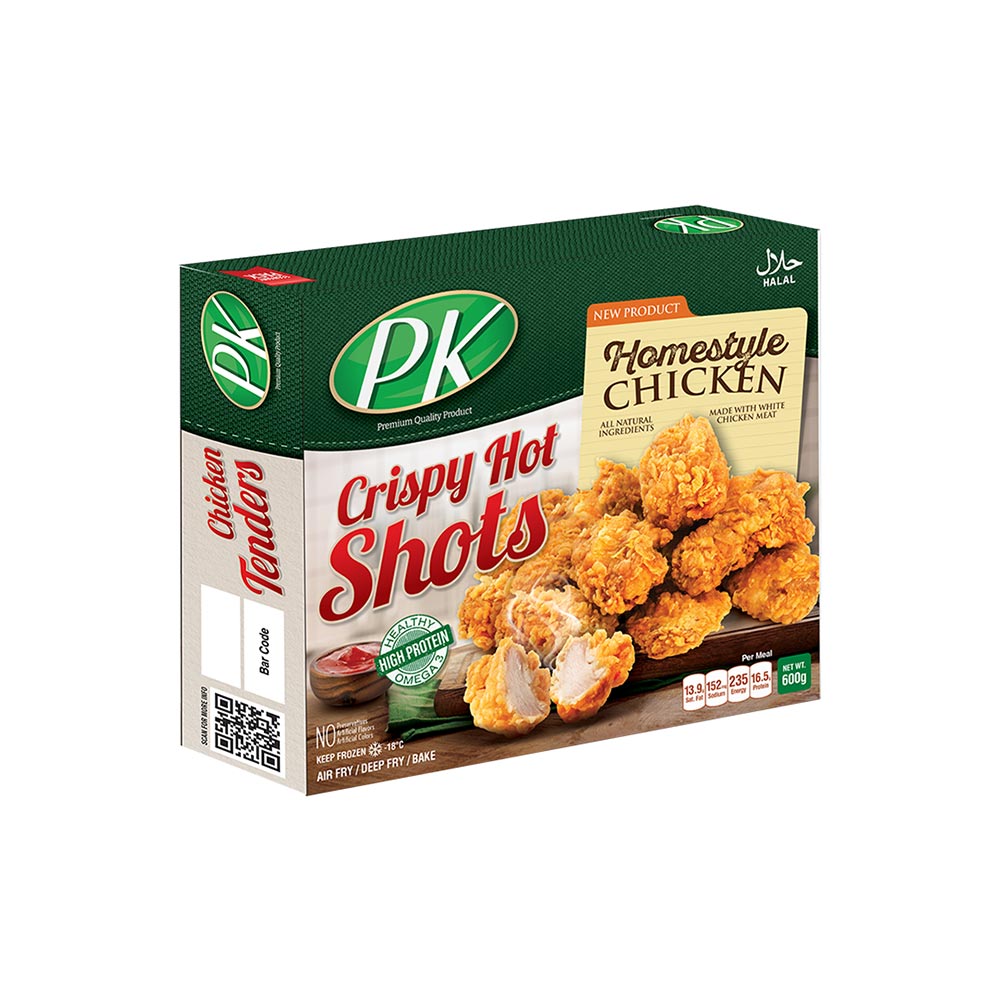 PK MEAT HOMESTYLE CRISPY HOT SHOTS 600G