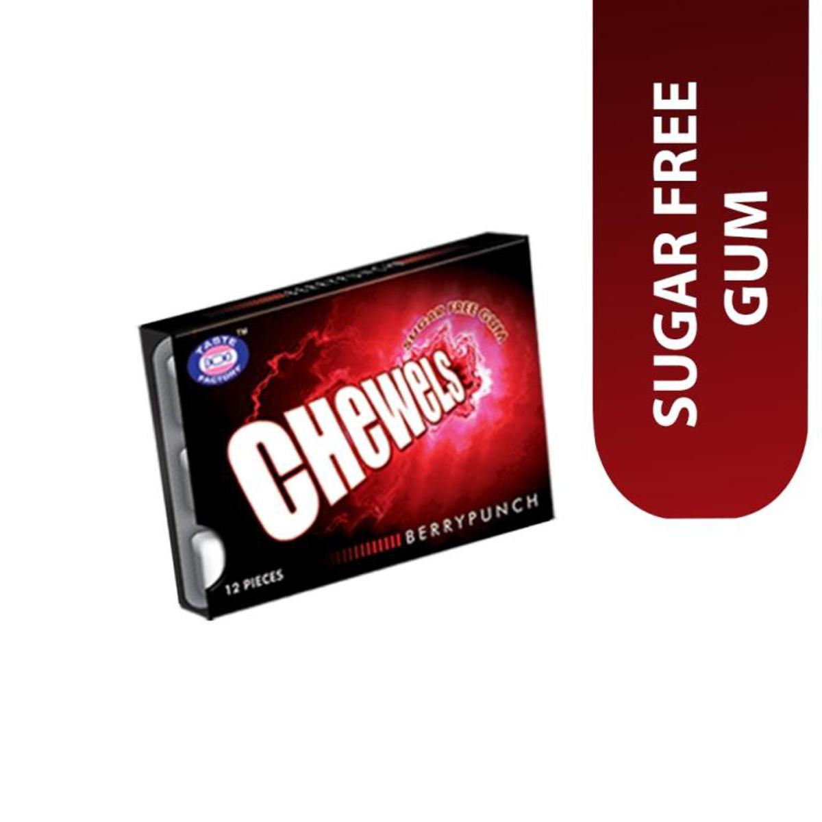 CHEWELS GUM SUGUR FREE BERRYPUNCH 12's