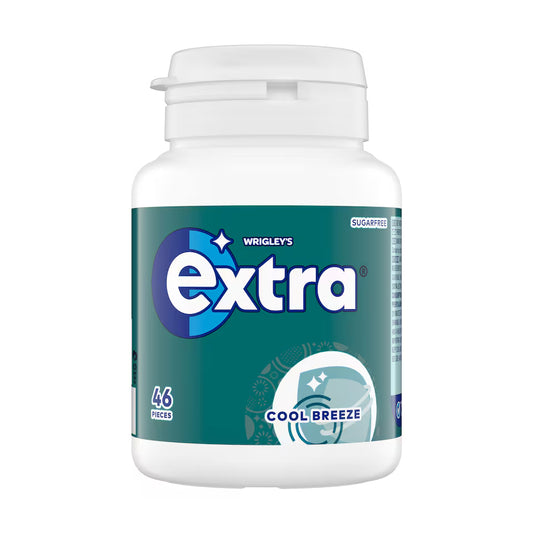 WRIGLEY'S EXTRA COOL BREEZE SUGUR FREE CHEWING GUM BOTTLE 46Pcs 64G
