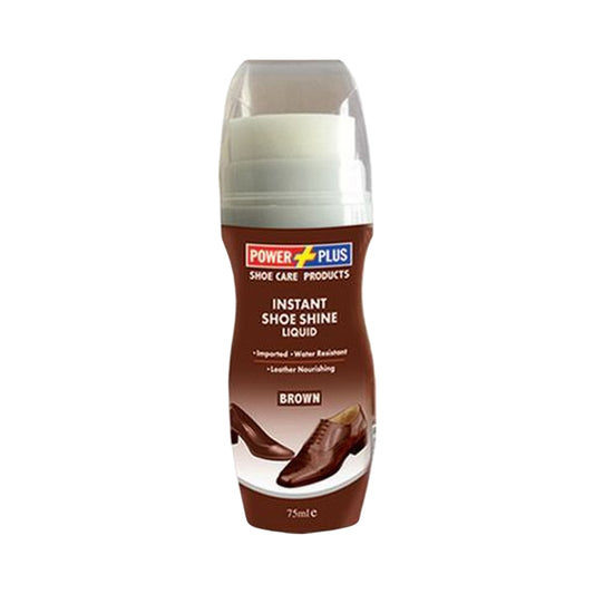 POWER PLUS LIQUID SHOE POLISH BROWN 75ML