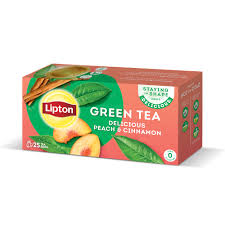 LIPTON GREEN TEA PEACH & CINNAMON 25BAG