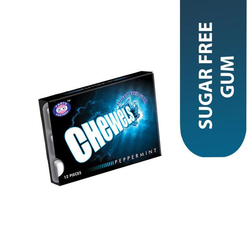 CHEWELS GUM SUGUR FREE PEPPERMINT 12's