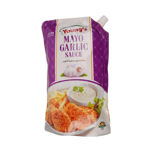 YOUNGS MAYONNAISE GARLIC 1 LTR